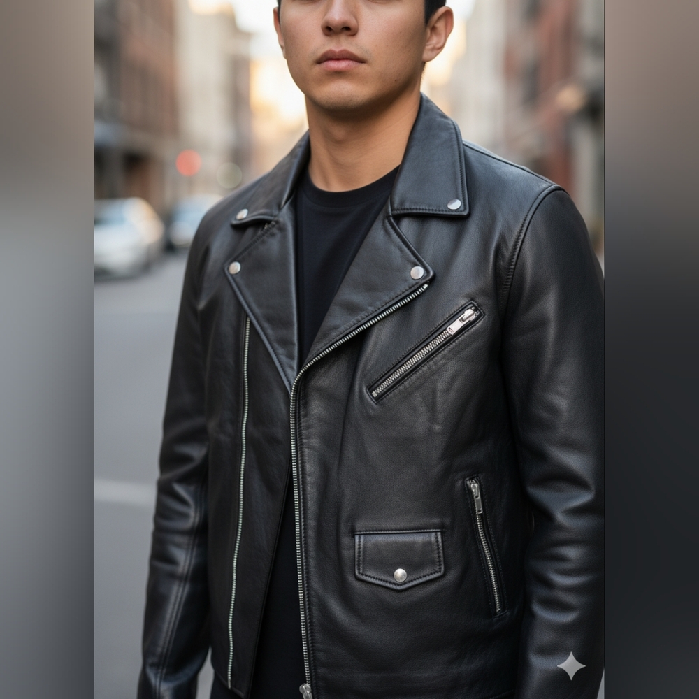 Aris Black Leather Shirt Jacket - Picture 6 of 13